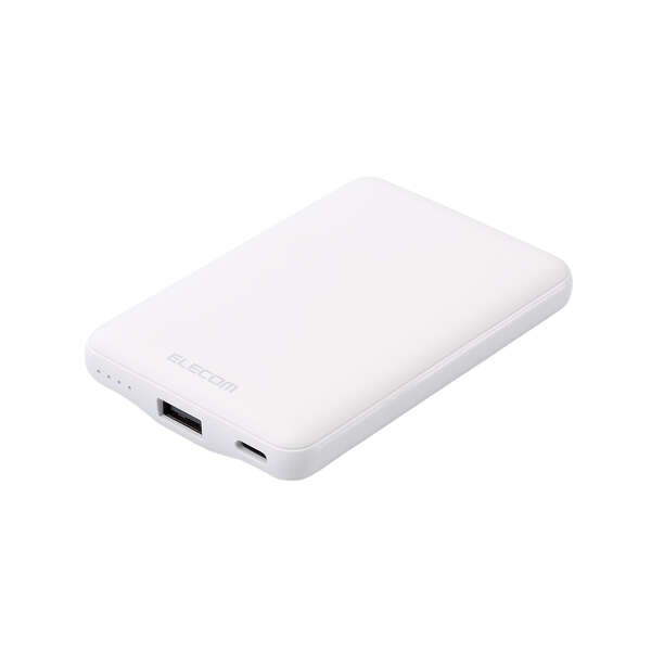 薄型コンパクトモバイルバッテリー(5000mAh/3A/C×1＋A×1) - DE-C45-5000WH