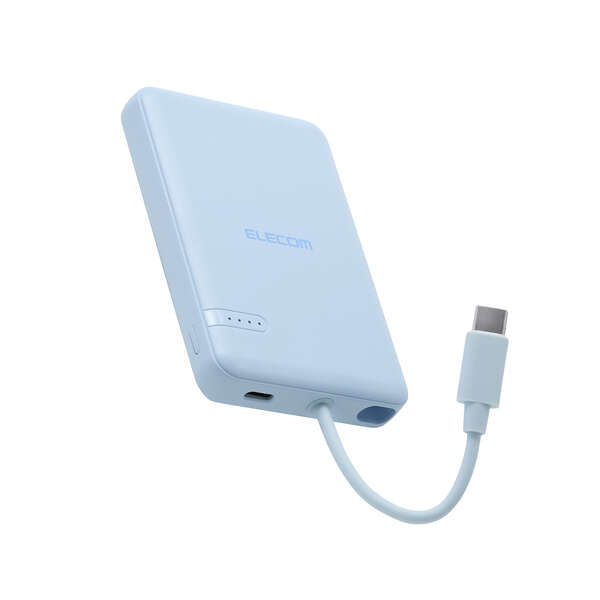 USB Type-C(TM)ケーブル一体モバイルバッテリー(5000mAh/12W) - DE-C62