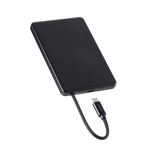 ケーブル一体型 半固体モバイルバッテリー(5000mAh/20W) - DE-C83-5000BK ケーブル一体型 半固体モバイルバッテリー(5000mAh/20W) - DE-C83-5000BK