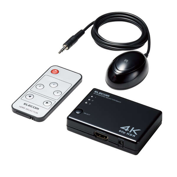 送料無料/即納】 IOデータ [4入力・1出力] HDMI切替器「4K60Hz対応、リモコン付」 ブラック DA-4HS 4K 