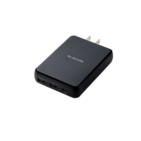 GaN USB PD対応 AC充電器(USB PD30W+12W/C×1+A×2) EC-AC07BK