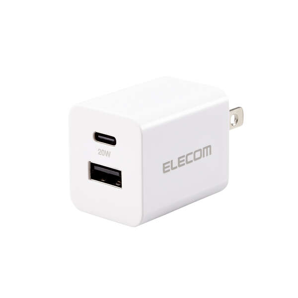 エレコム1Ａ充電器。 USB Power Delivery 20W AC充電器(C×1+A×1) - EC-AC12020BK