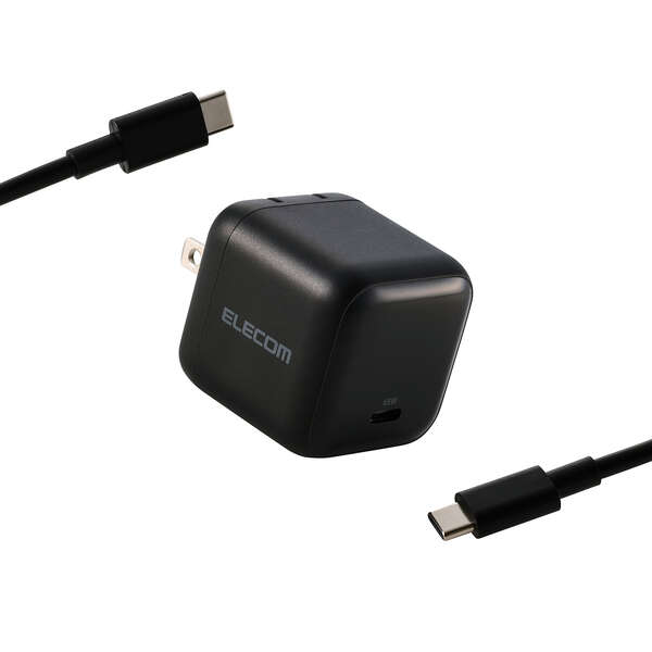 USB Power Delivery 65W AC充電器(C-Cケーブル付属/1.5m) - EC-AC12565BK