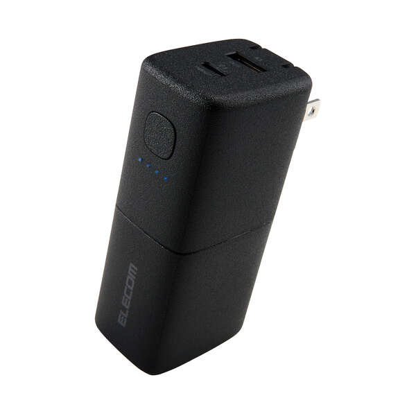 AC充電器一体モバイルバッテリー(5000mAh/30W/C×1+A×1) - EC-C49LBK