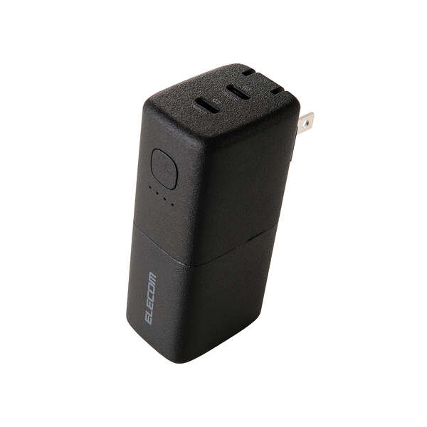 AC充電器一体モバイルバッテリー(5000mAh/30W/C×2) - EC-C50LBK