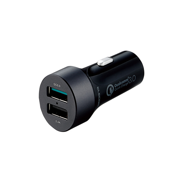 QC3.0+おまかせ2.4A 2ポートDC充電器 - EC-DC02BK