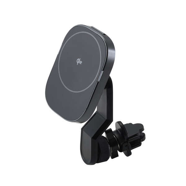 Qi2規格対応ワイヤレス充電車載ホルダー(エアコンクリップ) - EC-QC13BK