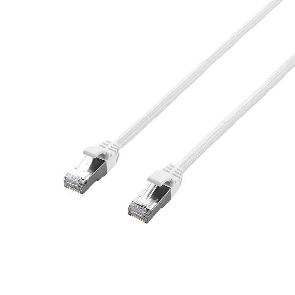 Cat7 LANケーブル(メッシュ) - ECLD-TWSM/WH20