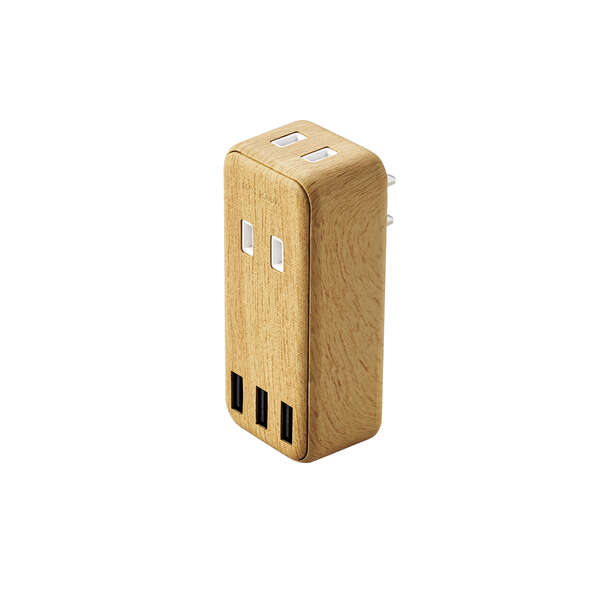 AC2口+USB3ポートダイレクトUSBタップ - ECT-03O