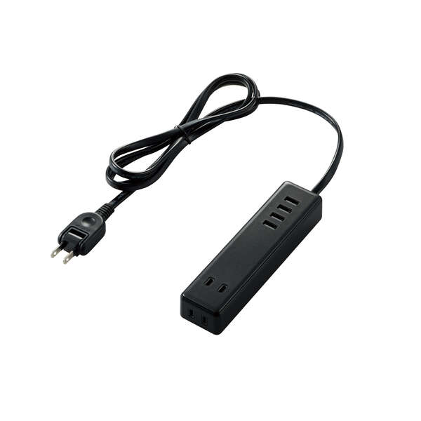 AC2口+USB4ポート1.5mケーブルUSBタップ - ECT-0415BK