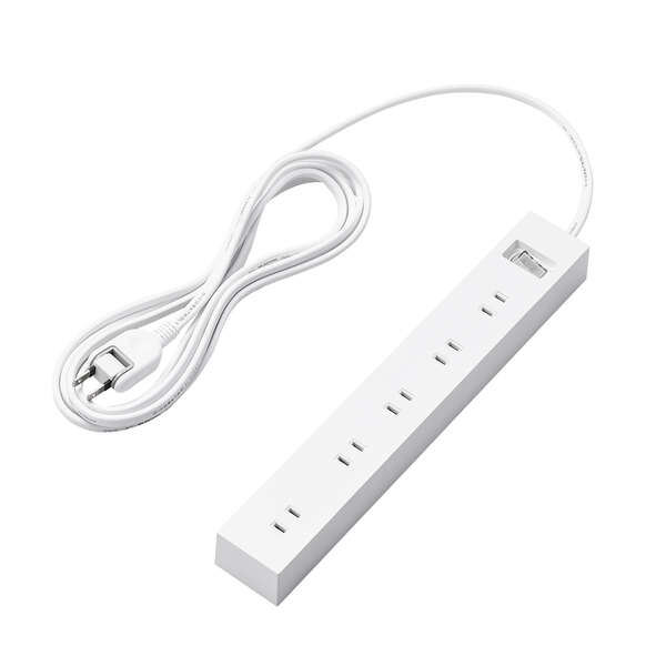 一括スイッチ付上面5口+側面5口タップ3.0m - ECT-1530WH