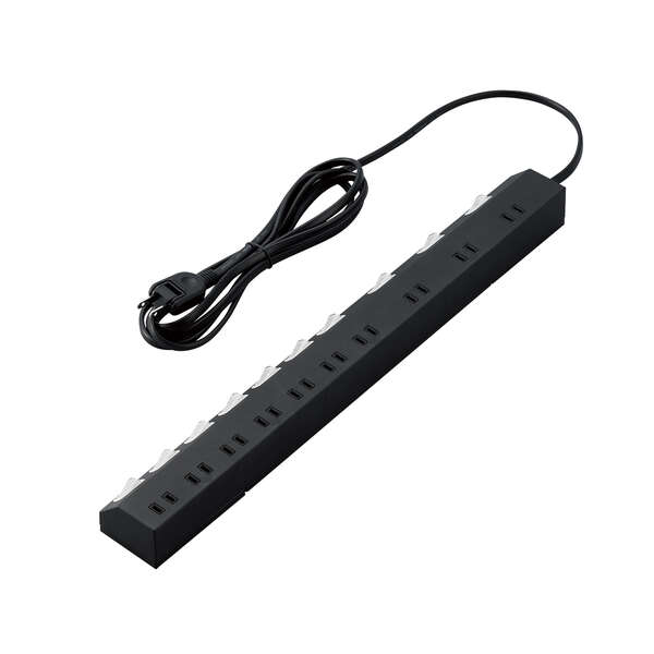 個別スイッチ付き10口2.5mコードタップ ECT-1625BK