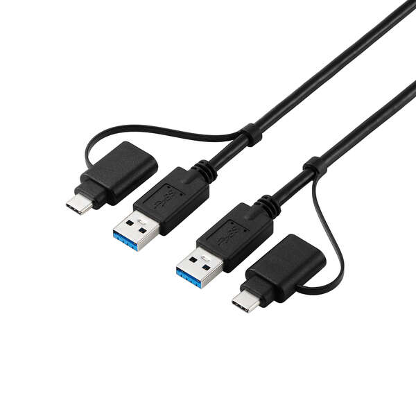 USB Type-C(TM)変換アダプター付きリンクケーブル(USB3.0) - ECUC-TV8BK