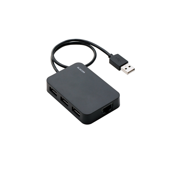 USB2.0 LANアダプター USBハブ付 - EDC-FUA2H-B