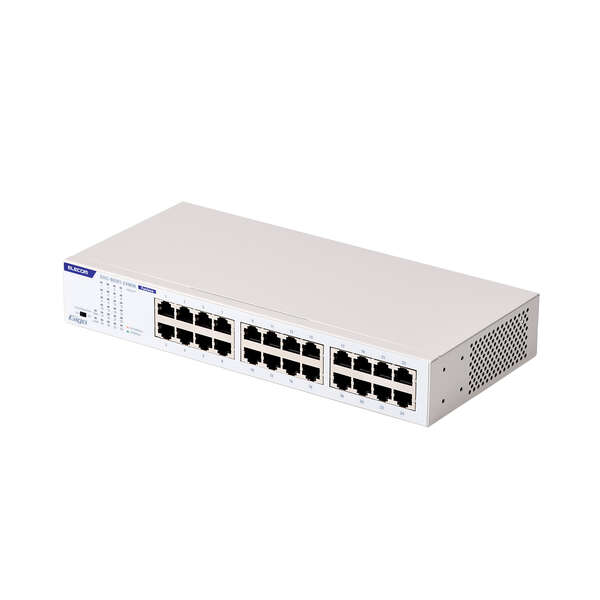 7台セット　ELECOM 24ポート ギガビットスイッチ EHB-UG2A24 Giga対応24ポートスイッチ(金属筐体 電源内蔵) - EHC-BG01-24MW