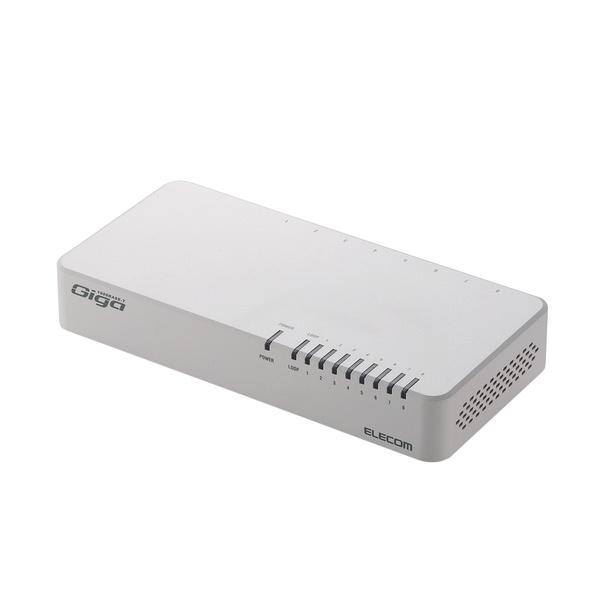 『　ぴ　』　 ELECOM EHC-G08PA2-JW 6個セット 1000BASE-T対応スイッチングハブ - EHC-G08PA2-JW