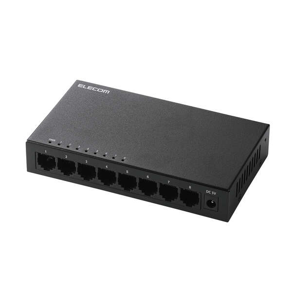 Giga対応8ポートスイッチ(金属筐体/ACアダプター) - EHC-LG08M-B
