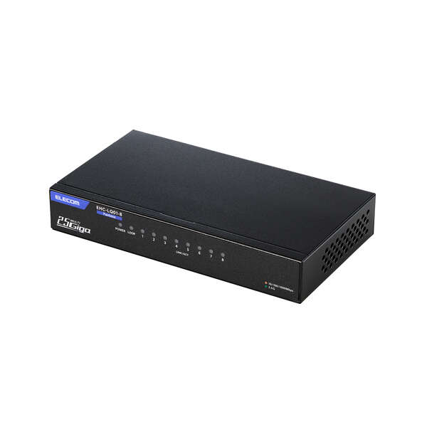 2.5Gマルチギガ対応8ポートスイッチ(金属筐体 ACアダプター) - EHC-LQ01-8
