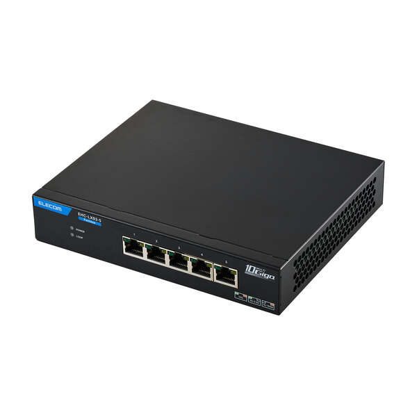 10Gマルチギガ対応5ポートスイッチ(金属筐体 ACアダプター) - EHC-LX03-5
