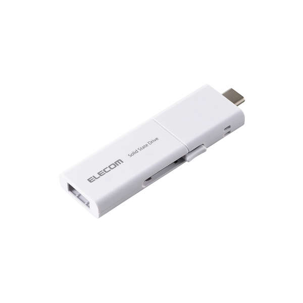ELECOM - ELECOM　外付けポータブルSSD　ESD-EWB0250GWHR　ホワイト　250GB USB Type-C(TM)/USB-Aコネクター対応外付けポータブルSSD - ESD