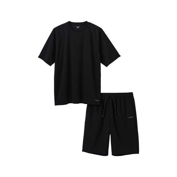 ECLEAR リカバリーウェア 半袖ハーフパンツ セット ブラック XL - HCM