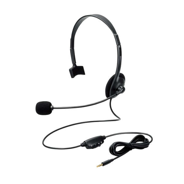 片耳オーバーヘッドタイプヘッドセット - HS-101TBK