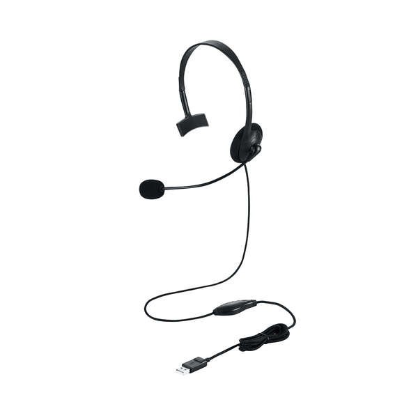Type-C変換付き片耳オーバーヘッドセット - HS-HP21UCBK