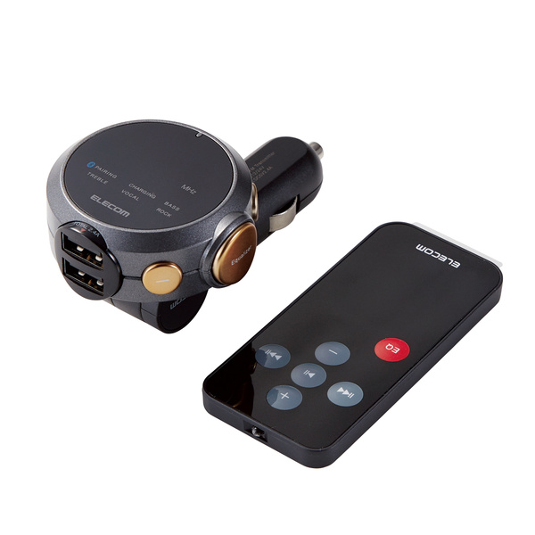 Bluetooth(R)FMトランスミッター(イコライザー/リモコン) - LAT-FMBTB05RBK