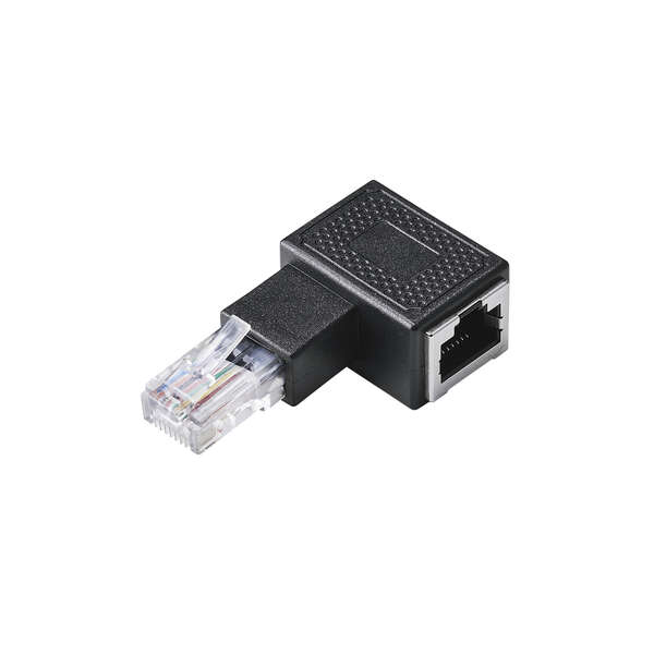 RJ45 L字変換コネクター(Cat5e/左向き) - LD-RJ45U5ELLBK