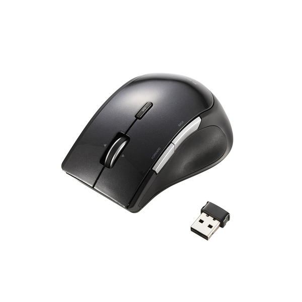 エレコム マウス ワイヤレス (レシーバー付属) Mサイズ 5ボタン (戻る・進むボタン搭載) BlueLED ブラック M-BL22DBBK d2ldlup Amazon.co.jp: エレコム マウス ワイヤレス (レシーバー付属) M