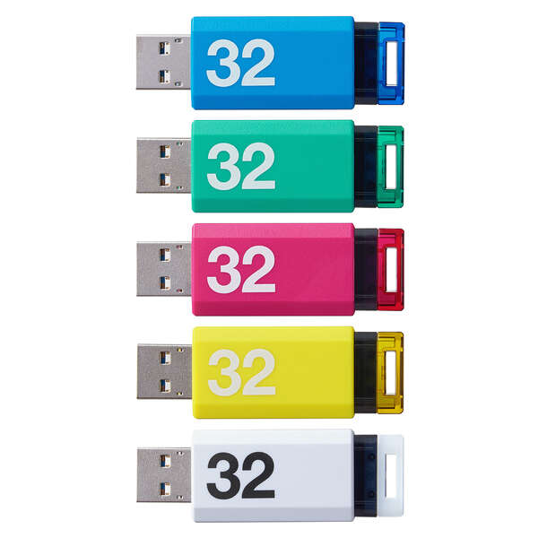 USB2.0 ノック式メモリ 32GB 5本パック - MF-APKU2032GX5