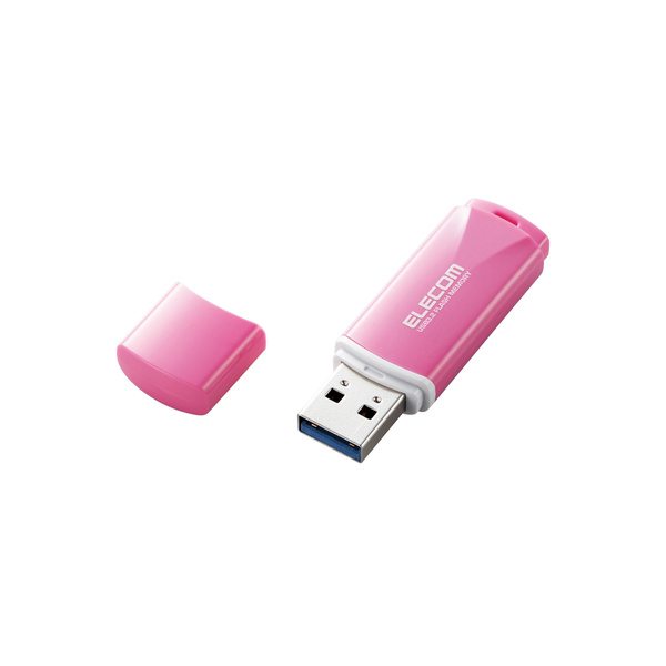 キャップ式USB3.2 Gen1メモリ（ピンク）64GB - MF-HTU3B064GPN