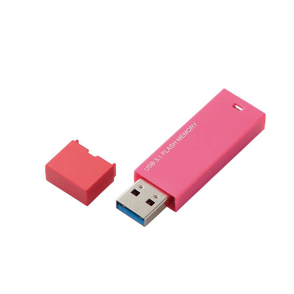 キャップ式USBメモリ(ピンク)128GB - MF-MSU3B128GPN
