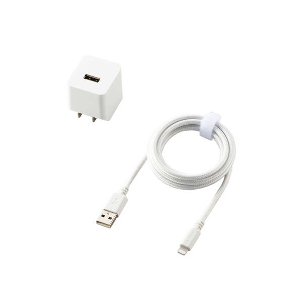 12W Lightningケーブル付属AC充電器 - MPA-ACL09WH