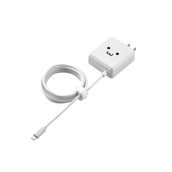 USB PD18W Lightningケーブル一体型 AC充電器 - MPA-ACLP03WF