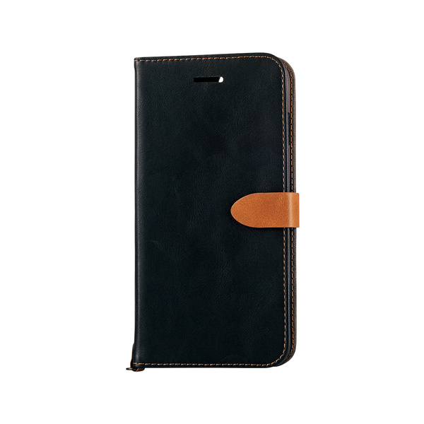 iPhone 7 Plus用ソフトレザーカバー/磁石付スナップ - PM-A16LPLFDBMBK