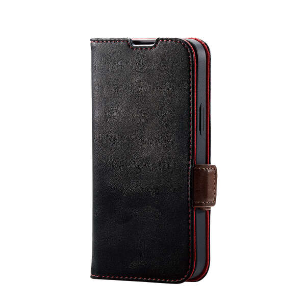 小物 KMY iPhone 13 mini ソフトレザーケース 磁石付き 耐衝撃 ステッチ - PM