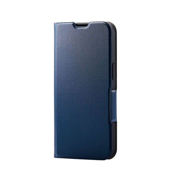 iPhone 13 ソフトレザーケース 薄型 磁石付き PM-A21BPLFUNV エレコム iPhone 13 Pro レザーケース/ブラック