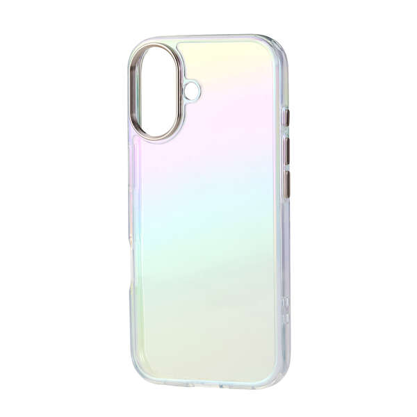 iPhone 17 ハイブリッドケース オーロラカラー メタルステッカー付