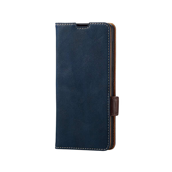 AQUOS sense6 ソフトレザーケース 磁石付 耐衝撃 ステッチ - PM-S213PLFYNV