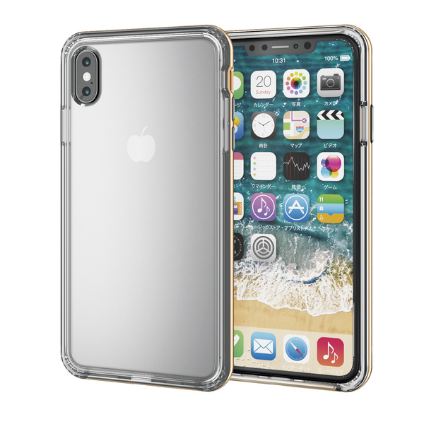 iPhone XS Max用ハイブリッドケース/リング付/極み - PMCA18DHVCRBK