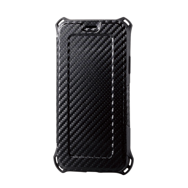 iPhone X用ZEROSHOCK/薄型レザーフラップ - PMWA17XZEROFUBK