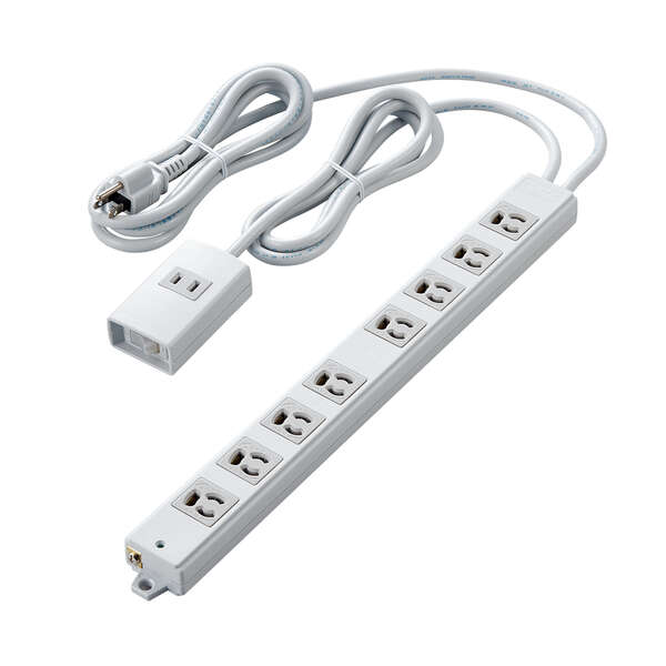 8口3極2mコードロング型磁石タップ - T-H0620TSR