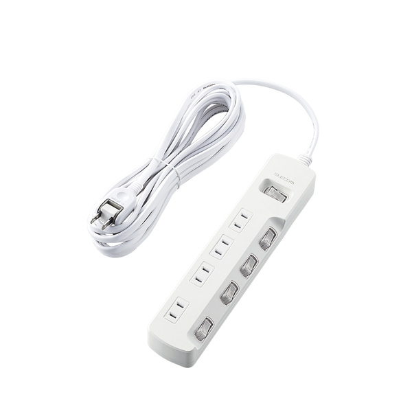 一括＆個別スイッチ付 雷ガードタップ - T-K8A-2450WH
