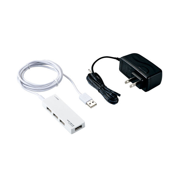 USB2.0ハブ(ACアダプタ付) - U2H-AN4SWH