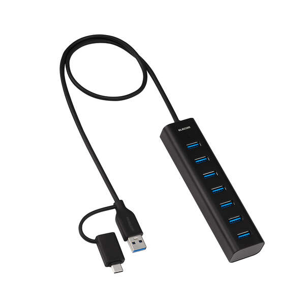 USB Type-C(TM)変換アダプター付き USBハブ(7ポート/USB 5Gbps) - U3HC