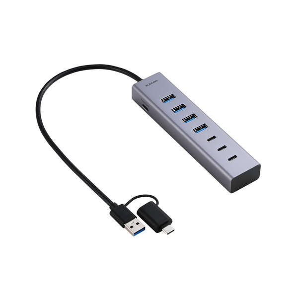 USB Type-C(TM)変換アダプター付き USBハブ(7ポート/USB 5Gbps) - U3HC