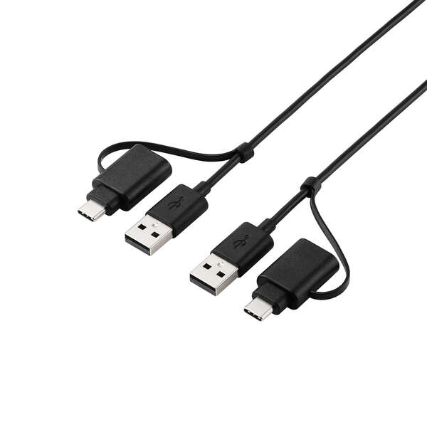ELECOM USB Type-C変換アダプター付きリンクケーブル×２本セット Type-C変換アダプタ付きリンクケーブル(USB3.0) - UC-TV6BK