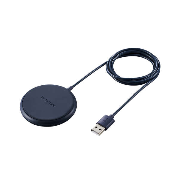 ケーブル一体型 Qi規格対応ワイヤレス充電器(5W・卓上・1m) - W-QA16NV ケーブル一体型 Qi規格対応ワイヤレス充電器(5W・卓上・1m) - W-QA16NV