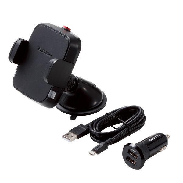 Qi規格対応ワイヤレス充電式車載ホルダー(コンパクト） - W-QC03BK